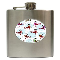 Airplanes Pattern Hip Flask (6 Oz) by Valentinaart