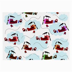 Airplanes Pattern Large Glasses Cloth (2-side) by Valentinaart