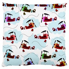 Airplanes Pattern Large Cushion Case (one Side) by Valentinaart