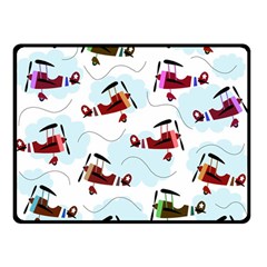 Airplanes Pattern Double Sided Fleece Blanket (small)  by Valentinaart