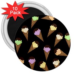 Ice Cream Cute Pattern 3  Magnets (10 Pack)  by Valentinaart