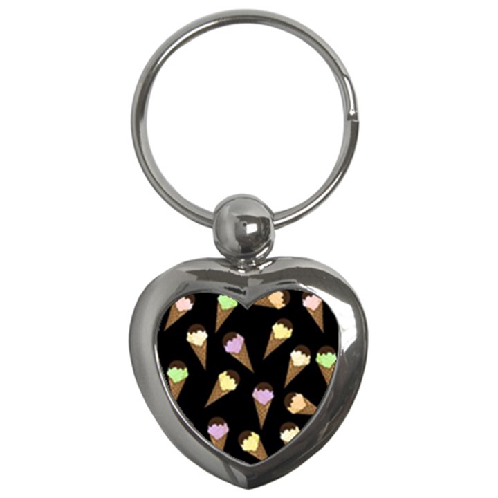 Ice cream cute pattern Key Chains (Heart) 