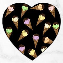 Ice Cream Cute Pattern Jigsaw Puzzle (heart) by Valentinaart