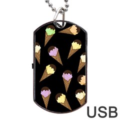 Ice Cream Cute Pattern Dog Tag Usb Flash (one Side) by Valentinaart