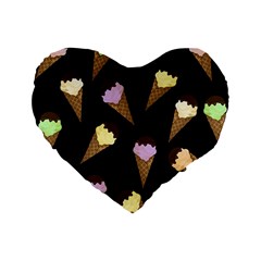 Ice Cream Cute Pattern Standard 16  Premium Heart Shape Cushions by Valentinaart