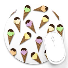 Ice cream pattern Round Mousepads