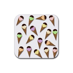 Ice cream pattern Rubber Coaster (Square) 