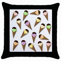 Ice cream pattern Throw Pillow Case (Black)