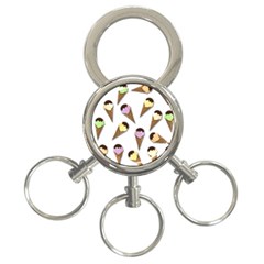 Ice cream pattern 3-Ring Key Chains