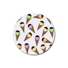 Ice cream pattern Rubber Coaster (Round) 