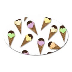 Ice cream pattern Oval Magnet