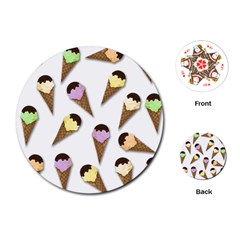 Ice cream pattern Playing Cards (Round) 