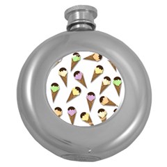 Ice cream pattern Round Hip Flask (5 oz)