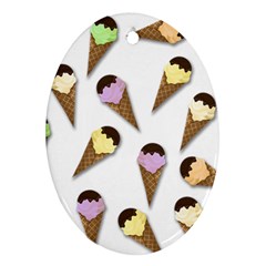 Ice cream pattern Oval Ornament (Two Sides)