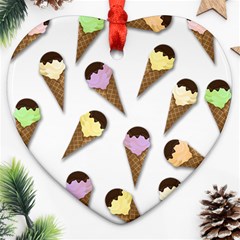 Ice cream pattern Heart Ornament (Two Sides)