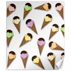 Ice cream pattern Canvas 8  x 10 