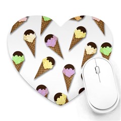 Ice cream pattern Heart Mousepads