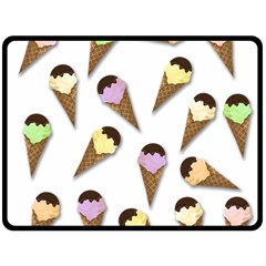 Ice cream pattern Fleece Blanket (Large) 