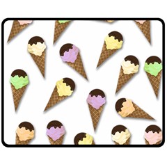 Ice cream pattern Fleece Blanket (Medium) 