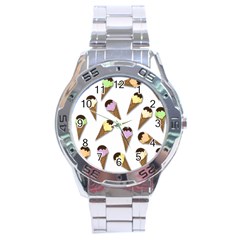 Ice cream pattern Stainless Steel Analogue Watch