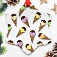 Ice cream pattern Snowflake Ornament (Two Sides)