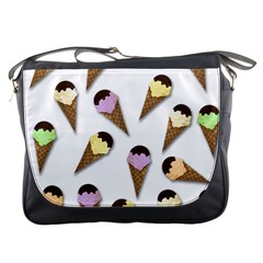 Ice cream pattern Messenger Bags