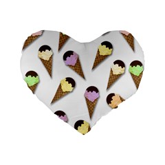 Ice cream pattern Standard 16  Premium Heart Shape Cushions