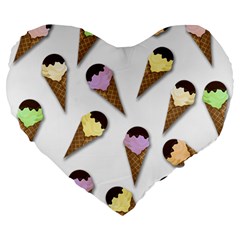 Ice cream pattern Large 19  Premium Heart Shape Cushions