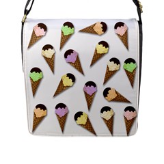 Ice cream pattern Flap Messenger Bag (L) 