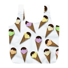 Ice Cream Pattern Full Print Recycle Bags (l)  by Valentinaart