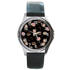 Coffee break Round Metal Watch