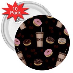 Coffee break 3  Buttons (10 pack) 