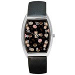 Coffee break Barrel Style Metal Watch Front