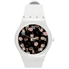 Coffee break Round Plastic Sport Watch (M)