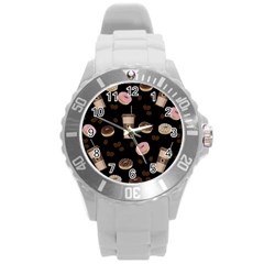 Coffee Break Round Plastic Sport Watch (l) by Valentinaart