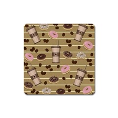 Coffee And Donuts  Square Magnet by Valentinaart