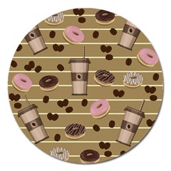 Coffee And Donuts  Magnet 5  (round) by Valentinaart