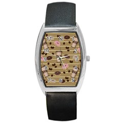 Coffee And Donuts  Barrel Style Metal Watch by Valentinaart