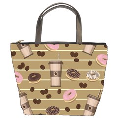 Coffee And Donuts  Bucket Bags by Valentinaart