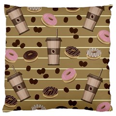 Coffee And Donuts  Large Cushion Case (two Sides) by Valentinaart