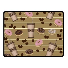 Coffee And Donuts  Double Sided Fleece Blanket (small)  by Valentinaart