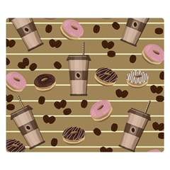 Coffee And Donuts  Double Sided Flano Blanket (small)  by Valentinaart