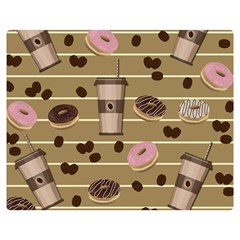 Coffee And Donuts  Double Sided Flano Blanket (medium)  by Valentinaart