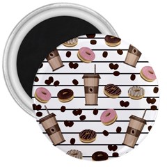 Donuts And Coffee Pattern 3  Magnets