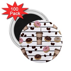 Donuts And Coffee Pattern 2 25  Magnets (100 Pack)  by Valentinaart