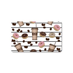 Donuts And Coffee Pattern Magnet (name Card) by Valentinaart