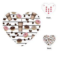 Donuts And Coffee Pattern Playing Cards (heart)  by Valentinaart