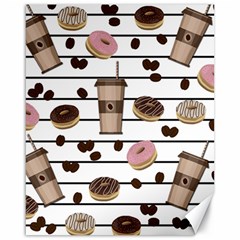 Donuts And Coffee Pattern Canvas 16  X 20   by Valentinaart