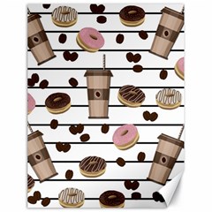 Donuts And Coffee Pattern Canvas 18  X 24   by Valentinaart