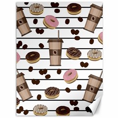 Donuts And Coffee Pattern Canvas 36  X 48   by Valentinaart